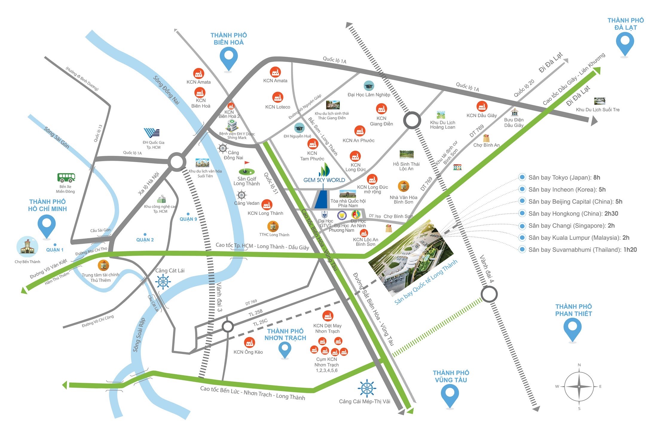 Bản đồ vị trí GEM SKY WORLD